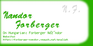 nandor forberger business card